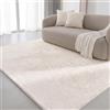 Interiyou Tappeto salotto pelo corto Fargo - 120x170 cm Crema - Morbid in pelliccia sintetica - Lavabile e antiscivolo - Corto e soffice
