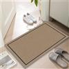 LYGLIGH LLYGLIGH Zerbino per interni, ultra sottile, 0,6 cm, per ingresso interno, antiscivolo, assorbente, ad asciugatura rapida, lavabile, adatto sotto la porta d'ingresso, 76 x 40 cm, marrone