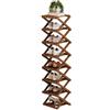 Mixabloem Scarpiera senza montaggio: organizer pieghevole in legno senza attrezzi con 2-9 ripiani, compatto 30,5 x 27,9 cm, per ingressi, dormitori, appartamenti e armadi (8 strati marrone)