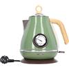 Natudeco 1.7L Bollitore Elettrico Caldaia Ad Acqua Calda Riscaldatore Interno In Acciaio Inox Retro Grana Del Legno Protezione Bollitore A Secco Bollitore Elettrico Domestico(Verde)