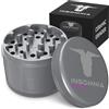 Insomnia Smoke Grinder per Erbe | Grinder Premium in Metallo di Alluminio a 4 Parti con Filtro per Polline, Coperchio Magnetico, 28 Denti Affilati, Rivestimento in Ceramica, Facile da Pulire e Antiade (Argento)