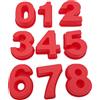 Goldbaking 9 stampi in silicone a forma di numero per torte, gelatine, cioccolato, caramelle, muffin, vassoio (10,2 cm)
