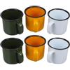 FELTECHELECTR Set da 6 Tazzine da Caffè Vintage in Smalto Rosso, Stile Retrò Multifunzionale per Casa e Bar, Facili da Conservare e Robuste Colore Casuale