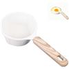 Tissting Casseruola Antiaderente, 10cm 280ml Piccola Casseruola Latte con Legno Manico, Padella per Burro Bianco Vaso per Salse per Stufa Elettrica in Ceramica Stufa a Gas