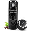 Maverton Tazza termica caffè tè 400 ml - incisione personalizzata e display led della temperatura - bottiglia termica in acciaio inox con coperchio one-touch - per feste - felicissime festività