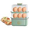 PYapron Bollitore per Uova Cuociuova a Doppio Strato 12 capacità di Uova Cuociuova Sode Scalda Uova Elettrico Anti-Secco Bollitore per Uova Multifunzionale con Spegnimento Automatico Verdure a Vapore