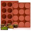 JOERSH Stampo rotondo in silicone da 5 cm per Oreo Stampo per biscotti ricoperto di cioccolato, 24 cilindri in silicone per mini torte, set di 2 stampi per torte