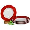 Van Well - Set di piatti fondi in porcellana della Serie Vario - Colore a scelta rot