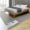 KARAT Tappeto per letto - Set di 3 pezzi - Moderna cornice per letto in Grigio Argentato - Tappeto per camera da letto e soggiorno - Soffice tappeto Geneva (L: 67 cm | L: 1 x 330 cm + 2 x 130 cm)