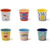 Excelsa Corfù Set 6 Bicchierini da Caffè, Porcellana, Capacità 90 ML., Decori Assortiti