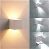 Planetitaly Applique cubo moderno esterni IP65 LED 22W doppio fascio parete muro 2000lm facciata casa albergo negozio terrazzo 230V