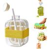 HItianya Ice Cube Bottle with Straw, 2 in 1 Touch-Free Ice Cube Tray Water Bottle, Borraccia per Cubetti di Ghiaccio con Cannuccia, Stampo per Cubetti di Ghiaccio (Bianco, 500ml)