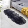 Tomifine Faux Lana Pelliccia Tappeto, Soffice Shaggy Della Pelliccia Imitazione Tappeti Longhair Effetto Pelliccia Divano Letto, Usato per Camera da Letto Decorazione (50 x 100 cm,Grigio Scuro)