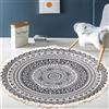 Tomifine Tappeto con Nappe Bohémien Tappeto Lavabile, Tappeti da Salotto rotondo, Tappeto Stampato Ingresso Tessuto Stampato per Camera da Letto, Cucina (150cm,Blu Nero)