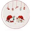 PABEN Piatto Natalizio con Gnomi 26.7cm in Ceramica
