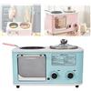 LJJ Mini Macchina Elettrica per La Colazione, Domestico 3 in 1 Macchina Prima Colazione, Mini Forno del Pane Forno per La Pizza Padella Tempo E Temperatura Regolabili,Blue