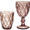 KEDEA 12 Bicchieri Acqua Colorati in Vetro, Calici Vino Colorati in Vetro, Lavabili in lavastoviglie, Tumbler Acqua e Calici Vino in GRAND PAVE' colore ROSA MALVA