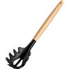 LorisArm Cucchiaio forchetta per pasta con manico in legno, 30,5 cm, in silicone, per uso alimentare, senza BPA, per spaghetti e server