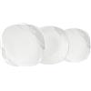 Omniacasa Set di Piatti Paint Da Tavola in Porcellana Resistente Design Moderno, 18 Pezzi Per 6 Persone, Bianco e Grigio, Per Uso Quotidiano, Per Lavastoviglie.