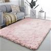 YUHUILI Tappeto Salotto Morbido 120 x 120 cm Lavabile Peloso Tappeti Moderni Soggiorno Lavabile in Lavatrice Adatto per Tappeto per Soggiorno, Tappetino per Il Letto, Rosa Chiaro