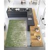 Pierre Tappeti Tappeto TAMIGI PISTACCHIO moderno contemporaneo pixel sfumati, passatoia cucina multiuso lavabile antiscivolo cm.55x240