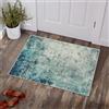 AUWUUA Tappeti d'ingresso moderni astratti 70x180 cm, blu e grigio, lavabili, per ingresso, cucina, tappeto decorativo antimacchia per camera da letto, bagno, porta d'ingresso, corridoi