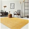 the carpet Relax Tappeto moderno a pelo corto, soggiorno, fondo antiscivolo, lavabile fino a 30 gradi, morbidissimo, aspetto pelliccia, Oro, 140 x 200 cm