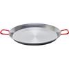 GREGORIOSTORE Padella Per Spaghetti All' Assassina Tegame in Ferro Spazzolato, Manici Rossi, per Cottura Tradizionale (40 cm)