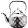 Nikou Teiera in acciaio inox, 1,2 l, bollitore martellato con colino, bollitore sferico per tè, latte, caffè, caffettiera per fornelli a induzione, fornello (argento)