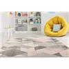 Carpeto Rugs Tappeto Bambini Morbido - Tappeto Cameretta - Tappeto Pelo Corto Moderno Geometrico - Tappeti Camera da Letto Grandi Dimensioni - Rosa Grigio 1-140 x 190 cm