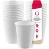 DOT Horeca Solutions 200 Bicchieri BIANCHI cartoncino 360 ML carta monouso usa e getta acqua caffè the cappuccino bicchiere bianco bevande calde biodegradabili compostabili e riciclabili bicchierini