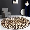makeups58 Tappeti Casa Salotto Grandi Rotondo Antiscivolo Tappeto Pelo Corto Camera Letto Soggiorno Decorazione Domestica Stampa leopardata marrone moda sexy, ø 80 cm