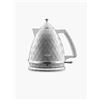 De'Longhi Brillante Esclusivo bollitore elettrico, capacità 1,7 l, base rimovibile senza fili, filtro anticalcare, spegnimento automatico per una maggiore sicurezza, KBJX2001.W, bianco