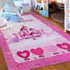 Mazovia Grande Tappeto per Bambini Camera Dei Bambini 160x230cm Rosa | Tappeto Bambini per Camera da Letto Stanza Dei Giochi Bambine Castello Facile da Pulire Lavabile in Lavatrice Antiscivolo