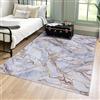 Mazovia Tappeto Salotto Moderno - Tapeto Stampato a Pelo Corto - Morbido Tappeto Camera da Letto - Antiscivolo Tapeto TOSCANA - Tappeto Salotto Motivo Marmo Astratto - Grigio Oro 160x230cm