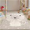 the carpet Jungle Kids Tappeto per camera dei bambini, tappeto per bambini, effetto 3D, facile da pulire, resistente, leone, 140 x 200 cm