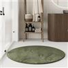 Wecon home Basics WECONhome Basics - Tappeto da bagno elegante - antiscivolo, lavabile e super morbido - ideale per un bagno moderno - Emil (rotondo 90 cm, verde oliva)