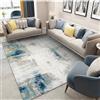 Taidianolp Tappeto Salotto Moderno Pelo Corto,blue,150 x 170 cm,Design moderno astratto blu verde giallo grigio,Tappeti Lavabile per Decorazioni Casa Soggiorno,