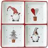 Generic Babbo Natale Ceramica Tazza Di Caffè Stoccaggio E Piatto Decorativo Teiera Condimento Vaso Cucchiaio Titolare Sigillato Burro A Forma Albero (Piastra a quattro griglie)
