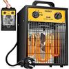 MASKO Riscaldatore elettrico termoventilatore in ceramica, riscaldatore elettrico con termostato, con 3 livelli di riscaldamento, ventilatore per uso interno ed esterno (giallo, 2 KW - rettangolare)