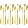 uxcell 12 forchette per sottaceti, forchetta per olive da 13 cm con manico lungo, forchette da cocktail in acciaio inossidabile, forchette a 2 denti per dessert, cocktail, frutta e verdura, dorate
