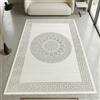 CARPETIA tappeto soggiorno camera ospiti moderno elegante orientale a pelo corto di design lucido grigio crema 120x170 cm