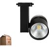 ONSSI Faretto a binario monofonico 30 W (PACK 5) nero luce calda 3000 k 3000 lm faretti LED a soffitto, illuminazione commerciale a LED