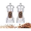Virsus 2 Macina Sale e Pepe Manuale Trasparenti 4200, Macinapepe In Acrilico con Smerigliatrice in Ceramica, Finezza Regolazione, Dosatore per Pepe, Sale, Spezie, Erbe (10 cm)