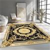 Generico Tappeto Soggiorno Barocco Stile 120 x 180 cm, Antiscivolo e Antimacchia Passatoia Splendido Elegante Geometrico Floreale Tappeto Stampato Lavabile Adatta per Camera da Letto e Cucina Oro