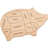 Maverton Tagliere in legno di faggio - a forma di maialino - incisione personalizzata - dimensioni 30cm x 18cm circa - pensiero speciale per la donna - prosciutto e pancetta