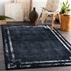 rugsx Tappeto moderno lavabile ANDRE per la camera dei bambini, il soggiorono, la hall, la moquette lavabile in lavatrice, Telaio, vintage, antiscivolo - nero/bianco 80x150 cm