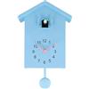 Eawfgtuw Orologio a cucù con chimero minimalista, orologio a cucù, orologio da parete a cucù, alimentato a batteria, per decorazione da parete e ufficio (blu)