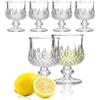 Generico Set 6 Bicchierini da Liquore in Vetro Intagliato | Design Vintage Elegante | Bicchieri per Amaro, Grappa, Rum e Digestivi | 3 Varianti di Decoro | 60 ml - Qualità Premium