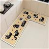 Treer Tappeto Cucina Antiscivolo Lavabile, Forma a L Tappetino Runner Moderni Tappetino Diatomite Assorbente Passatoia Corridoi per Camera da Letto Ingresso Bagno (Gatto tazza da tè 1,100*150*45cm)